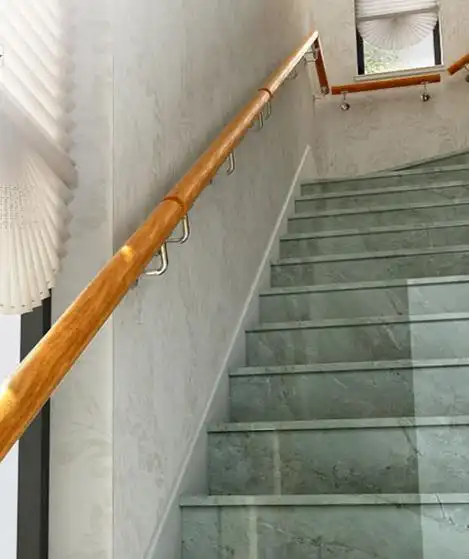 室内木楼梯扶手实木别墅阁楼栏杆幼儿园欧式老人家用靠墙简约现代