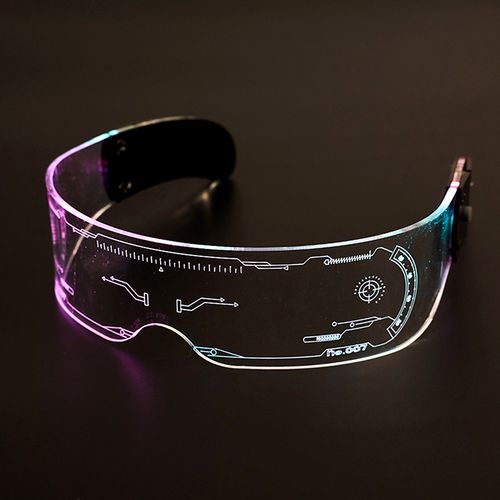 led未来眼镜蹦迪科技酷彩发光抖音同款科幻太阳眼镜