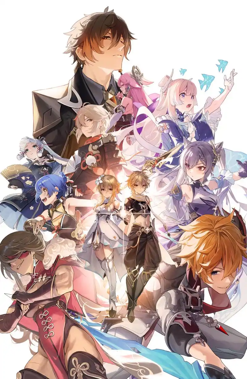 原神人物集,钟离 北斗 达达利亚 八重神子 萤.......[三哈] #原神#