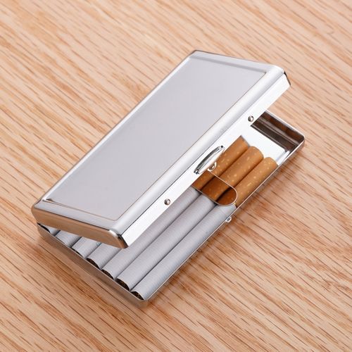 皮革细支烟盒男便携20支中支香姻装烟盒粗支香烟盒子金属保护烟盒