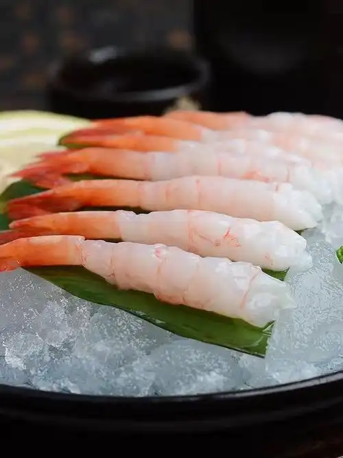 刺身拼盘新鲜海捕去头去壳生吃即食海鲜水产脱壳北极甜虾刺身2盒装