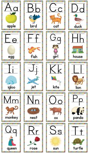 phonics英语自然拼读教材26个英文字母单词卡片早教闪卡