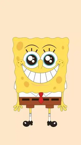 壁纸丨海绵宝宝好可爱纯色背景简洁风