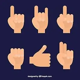 在平面设计中用手比划手势