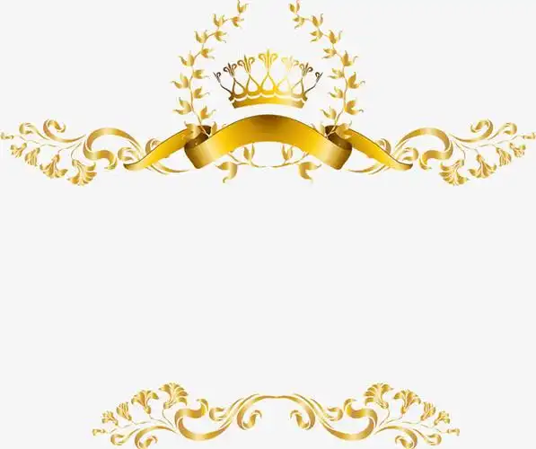 金色大气花边皇冠边框纹理