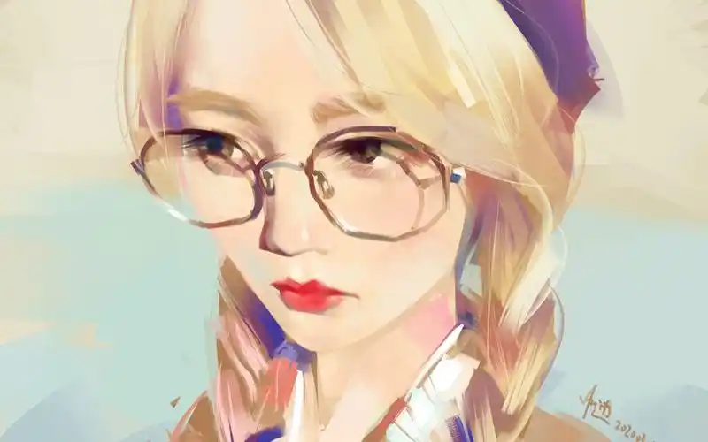 【板绘】戴眼镜的女孩 - 绘画过程060