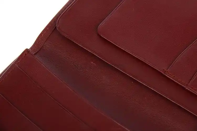 cartier(卡地亚) 暗红色皮质长款薄款钱夹