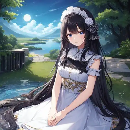 美少女艺术漫画:温暖柔和的共鸣 月光下美少女的艺术风格细腻,柔和