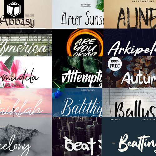 50个素雅手写时尚艺术英文字体ps ai 广告标题设计字库