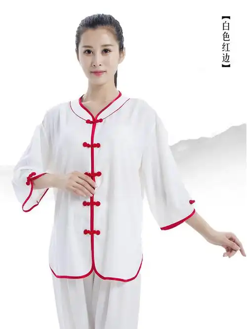 太极服女夏季短袖棉加丝中袖练功服中老年晨练太极拳服装新款衣服