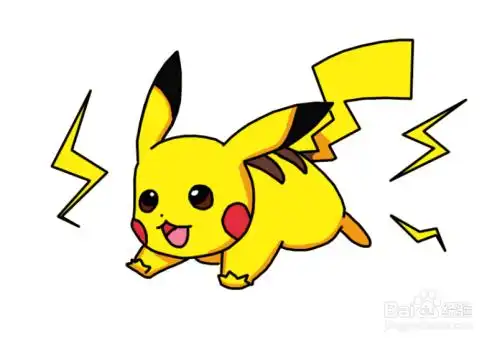 卡通简笔画:奔跑的皮卡丘