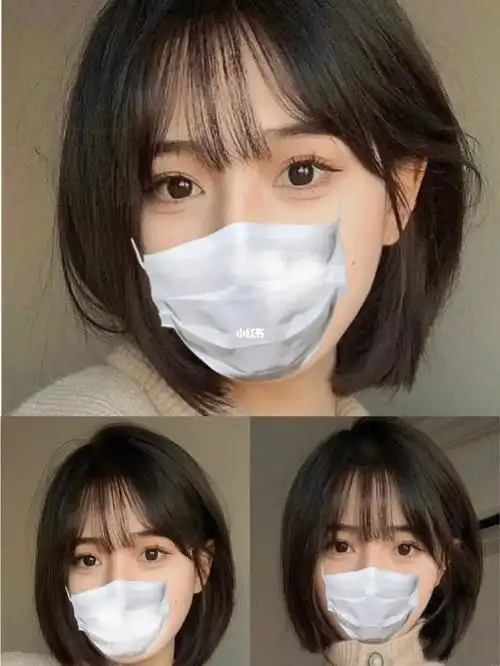 96"一刀切短发"搭配法式刘海真的是好看