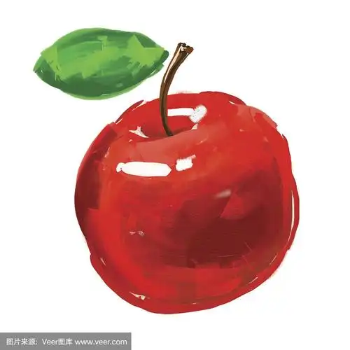 苹果矢量插图手绘水彩