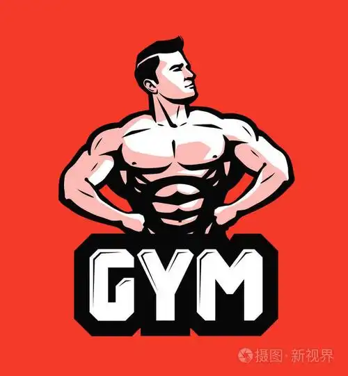 强壮的人, 肌肉发达.矢量插图