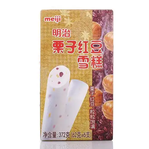 明治栗子红豆雪糕62g6盒装