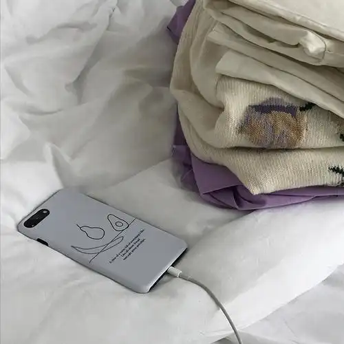 定制hw自制丨冷淡风ins白色简约手机壳iphone78苹果x半包硬壳耐脏