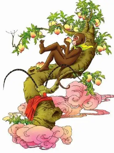 孙悟空蟠桃园简笔画