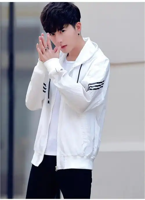 富贵鸟 学生穿的夏季薄款防晒服男外套休闲帅气学生透气夹克外衣服