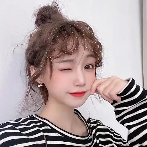 刘海假发网红羊毛卷自然蓬松无痕可爱空气刘海片