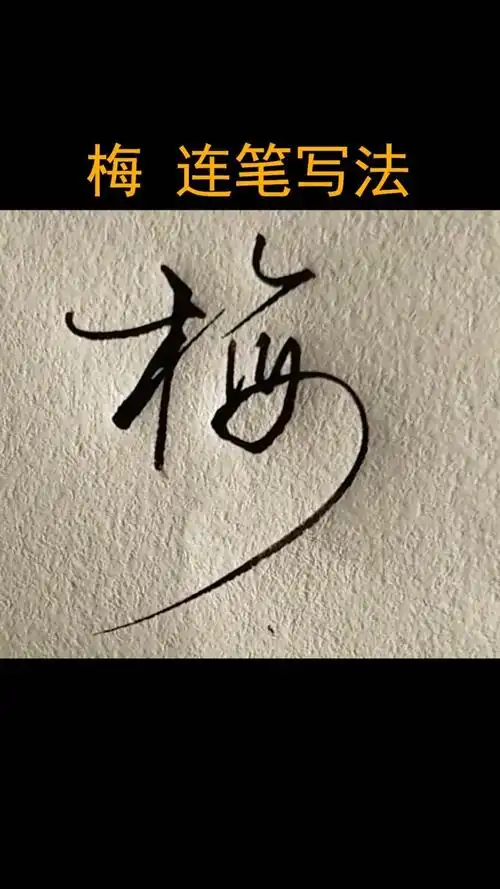 "梅"字的江湖体潇洒写法