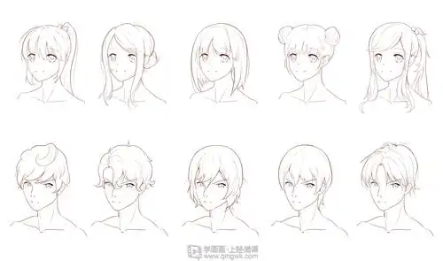 发型绘制练习—人物发型入门基础训练举报