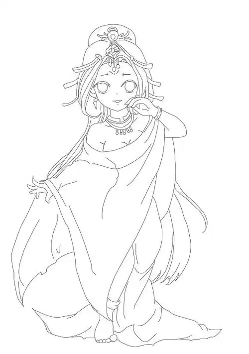 古风动漫插画线稿