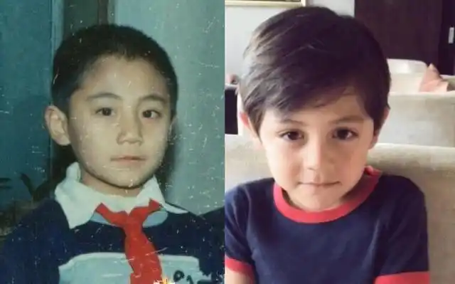 刘烨童年照曝光,跟儿子颜值太像,网友夸他基因太强大