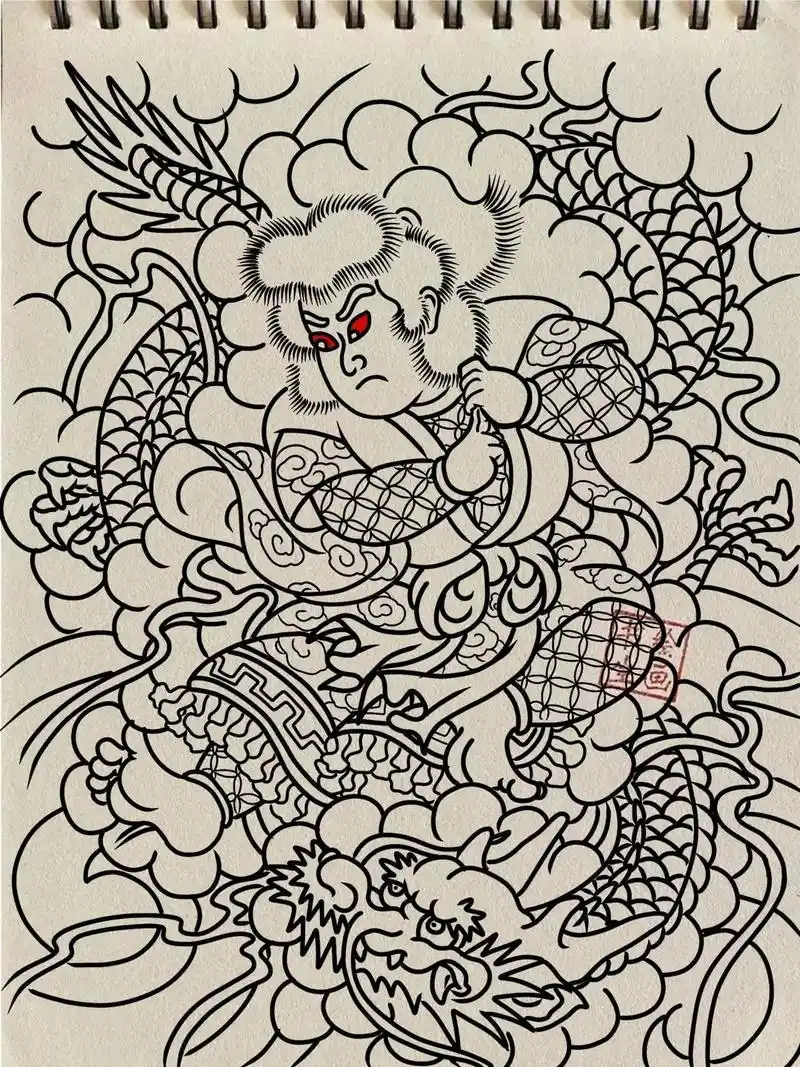 云龙九郎详细教程#绘画过程  - 抖音