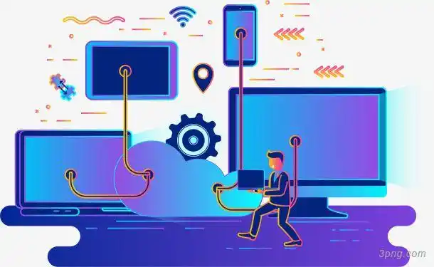 商务渐变科技矢量插画