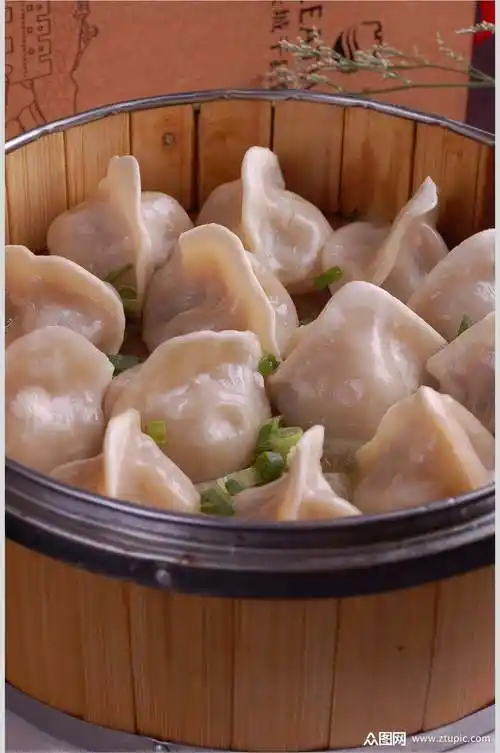 正宗美味小吃蒸饺摄影图片