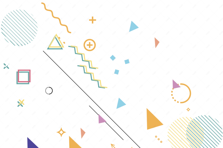 手绘电商创意几何背景矢量免抠图