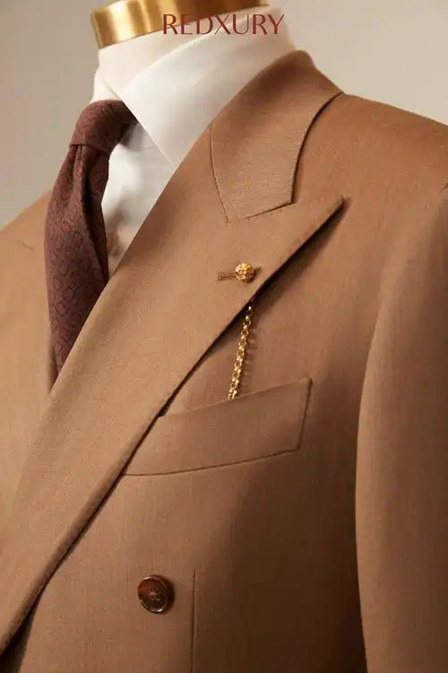 婚礼甄选|棕色双排扣西装|全国redxury高级西服定制-中国婚博会官网