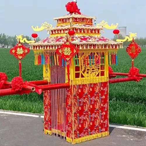 花轿道具花轿国风婚庆轿子老式花轿中式景区结婚娶亲喜道具装饰