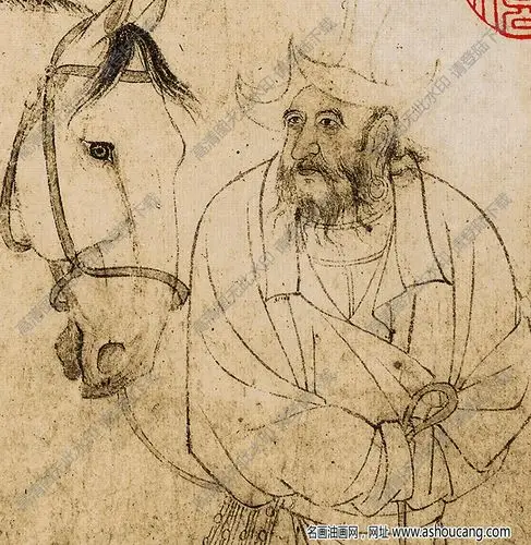 宋李公麟五马图国画高清大图下载