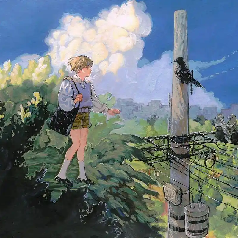 治愈系水彩插画,氛围感和光线效果超棒插画师 noma