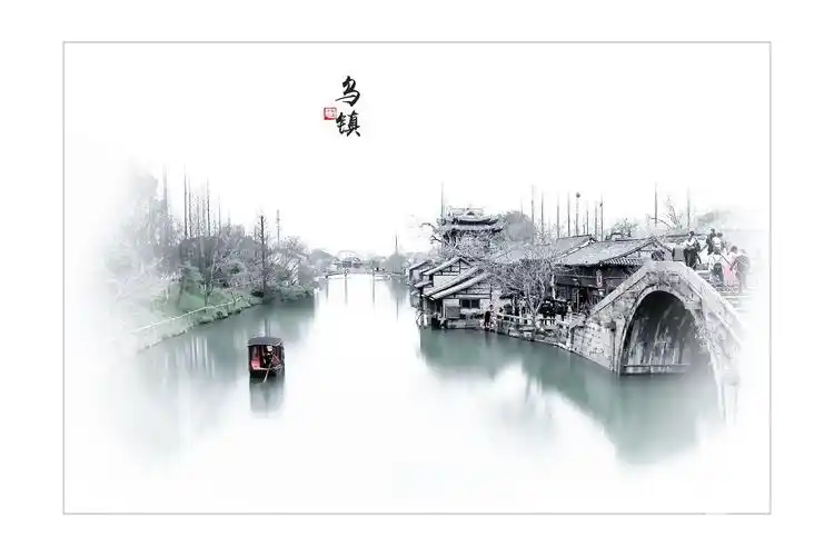 水墨丹青画乌镇