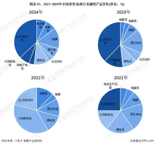 图表12:2021-2024年中国柔性电池行业融资产品变化(单位:%)