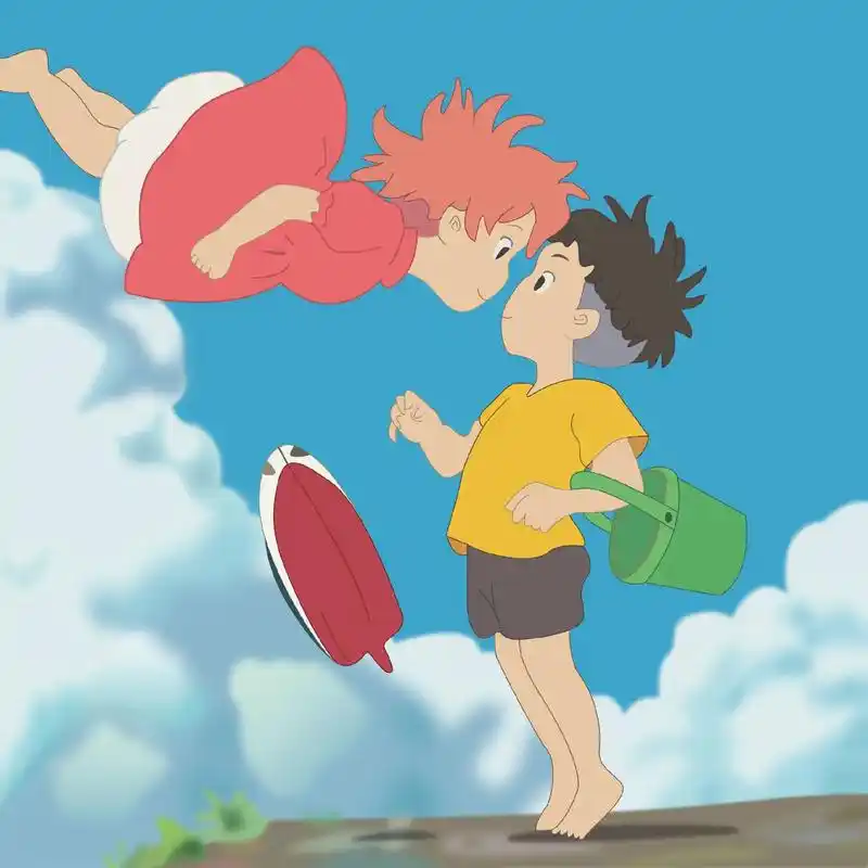"波妞喜欢宗介"—悬崖上的金鱼姬 #宫崎骏#波妞#动漫#头像 - 抖音