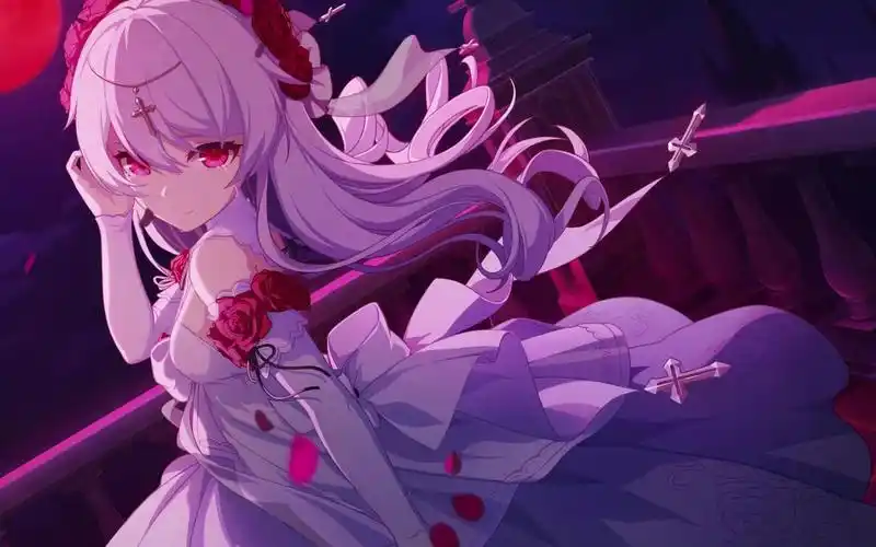 手机游戏#动作游戏,二次元,壁纸,游戏cg,动态,崩坏3,4k60,月下初拥