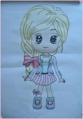 萌萌十岁时的漫画习作