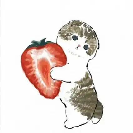 超萌猫咪抱水果动漫头像,手绘小猫可爱微信头像_卡通动漫_头像控