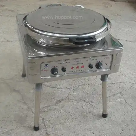 电饼铛采用铝面铛体,不锈钢箱体,超大锅身,电热管的加热方式,上下铛