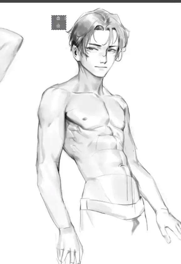 板绘 #线稿练习 #腹肌小哥哥  - 抖音