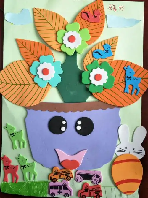 一年级五班校本课程～～～海绵纸贴作品