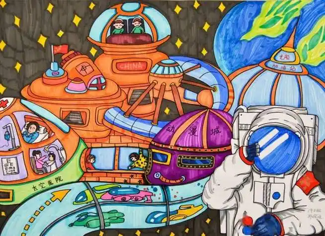 儿童科学幻想绘画儿童科学幻想绘画作品一等奖