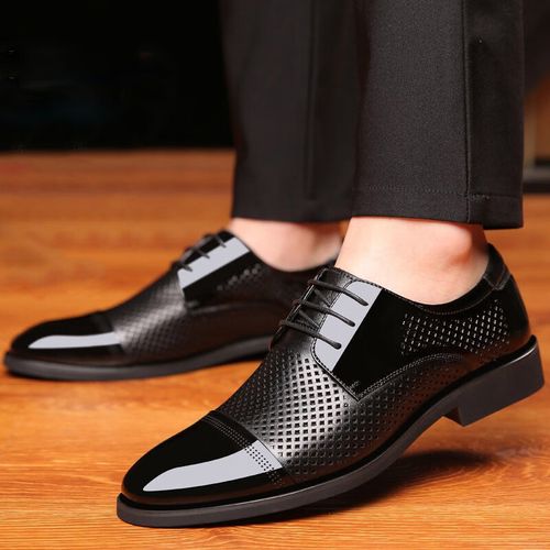 意尔康潮牌夏季皮鞋男士镂空透气男鞋商务正装夏天洞洞皮凉鞋上班工作