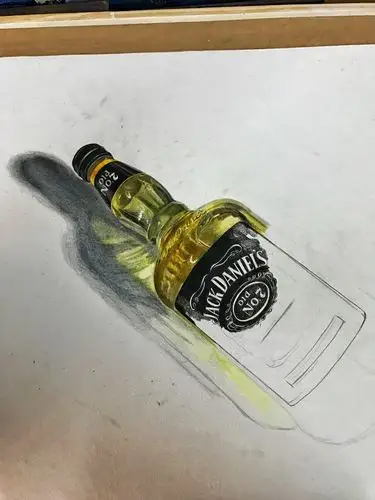 写实彩铅——酒瓶