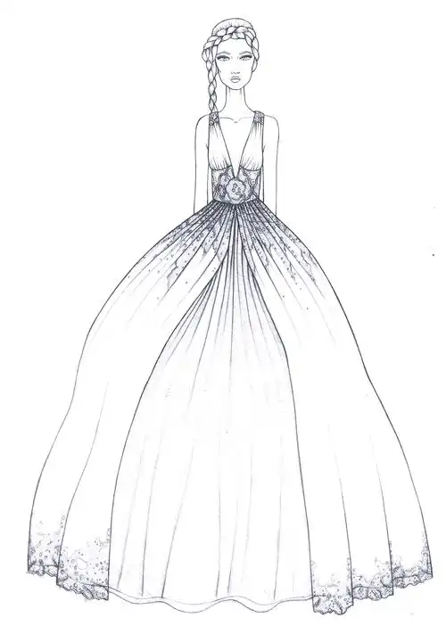 婚纱设计手稿|服装|正装/礼服|milanfashioncam - 原创作品 - 站酷