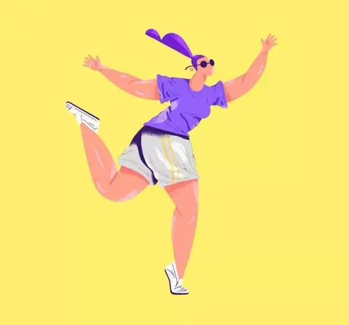 画风简约的人物插画动感十足