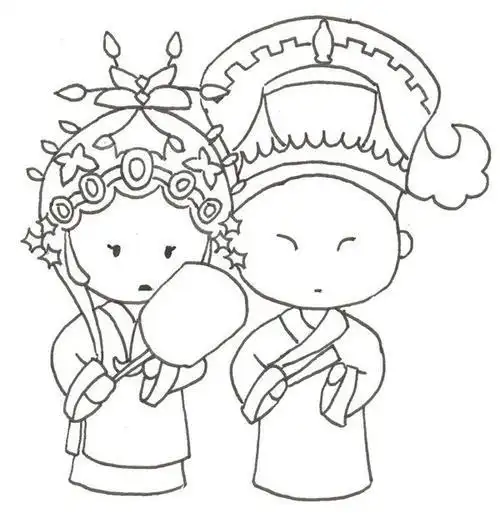 《生死恨》 韩玉娘简笔画怎么画京剧简笔画人物京剧简笔画人物儿童